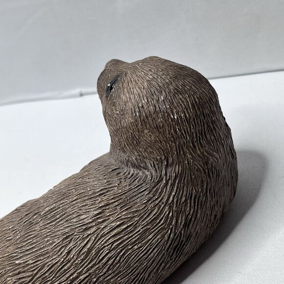 Vintage 1981 Sandicast By Sandra Brue Brown Harp Seal Pup Sculpture Figurine 7" - Picture 10 of 16